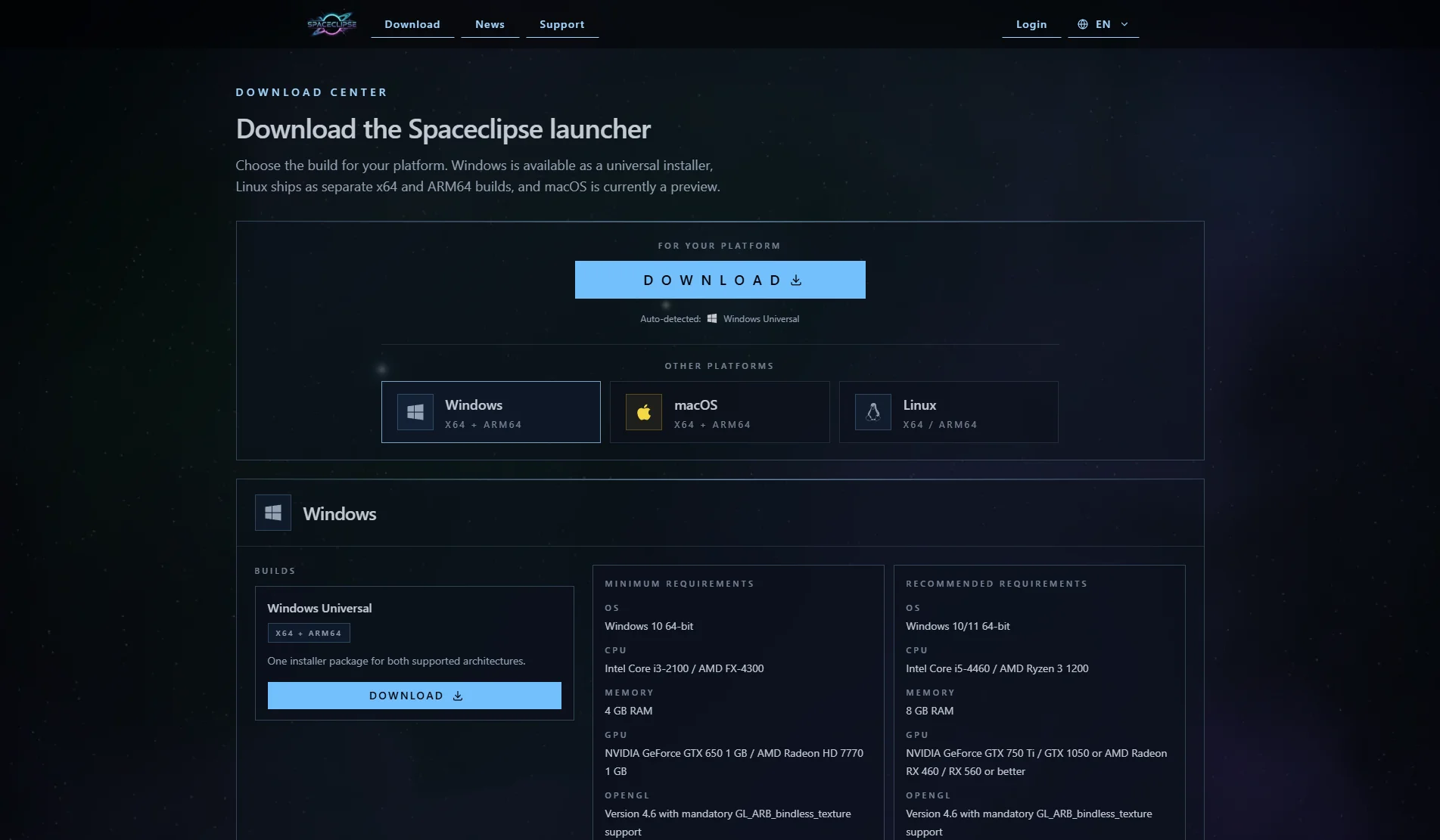 Download page on website